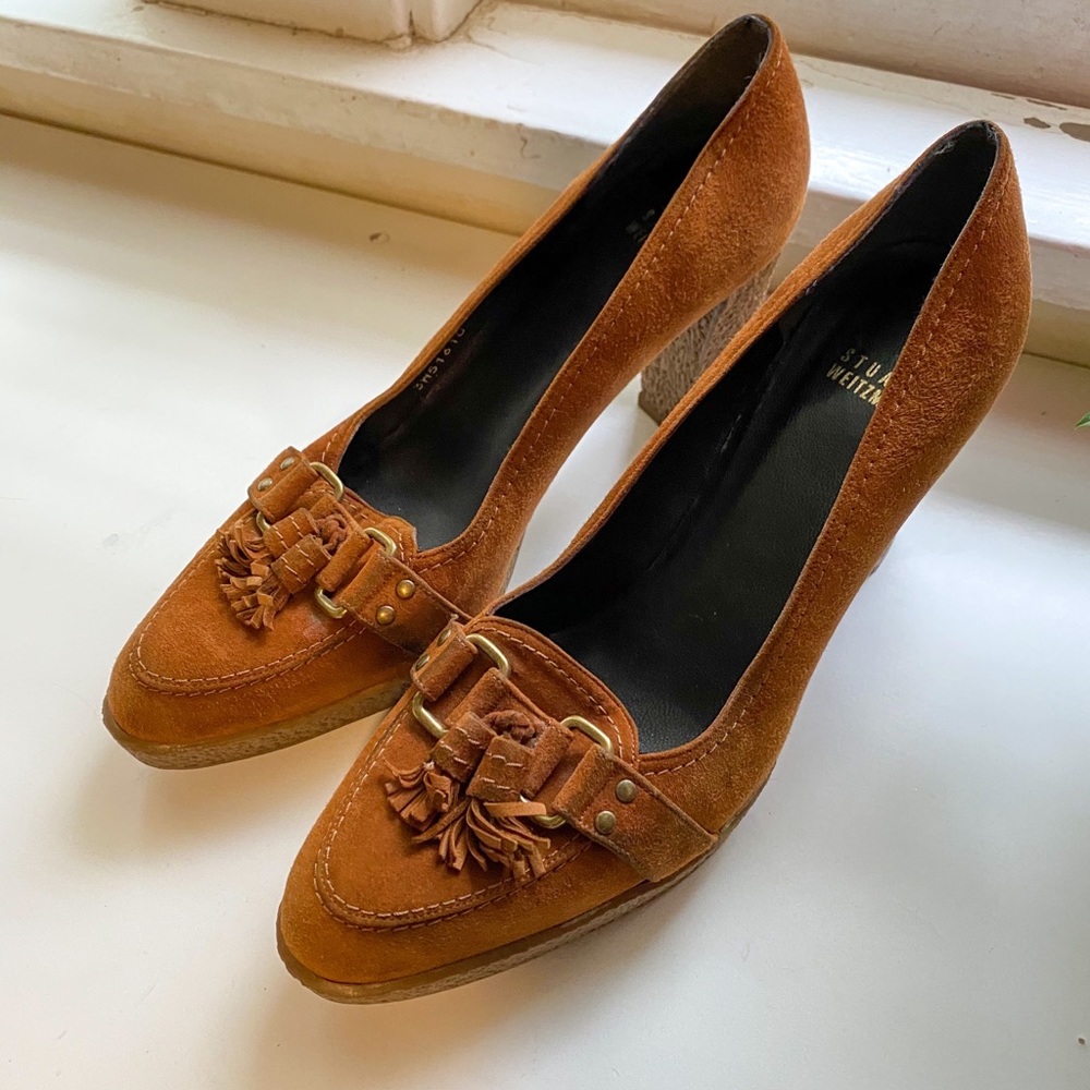 Stuart Weitzman brown suede heels